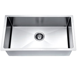 Handmade Stainless Steel Undermount Single Bowl Sink With Straight Sink Edges And Near Zero Radius Corners